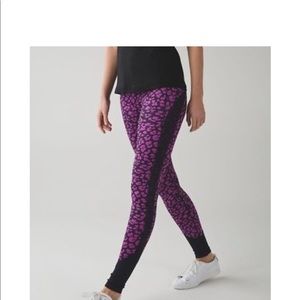 Lululemon Drop it Hot Purple Mesh Leggings Size 6